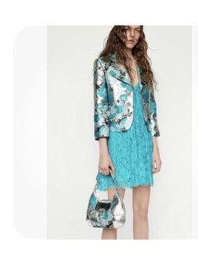 Michael Kors Collection Turquoise Lace Midi Dress